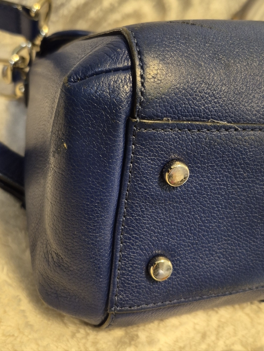 kate spade Navy Blue Top-Handle Satchel with Gold Hardware - Picture 10 of 16